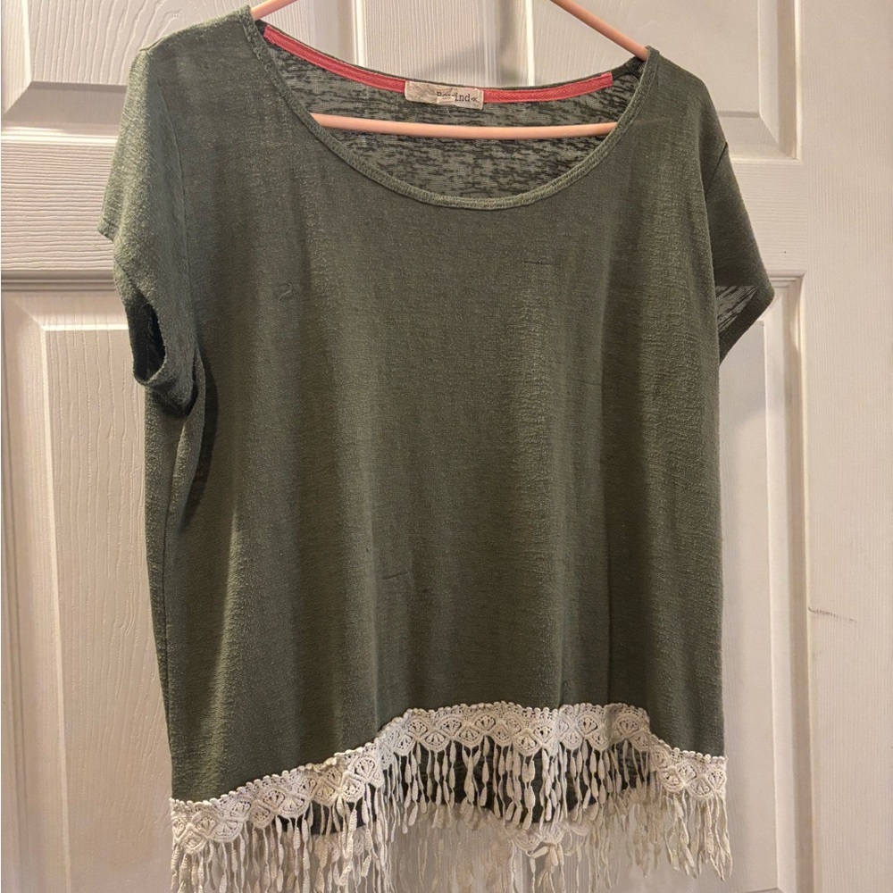 Trim Olive Green Top